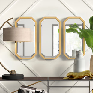 3 Piece Deco Beveled Wall Mirror Set Wayfair